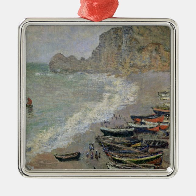 Claude Monet | Etretat, beach and Porte d'Amont Metal Tree Decoration (Front)