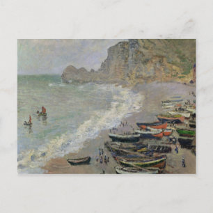 Claude Monet Etretat, beach and Porte d'Amont Postcard