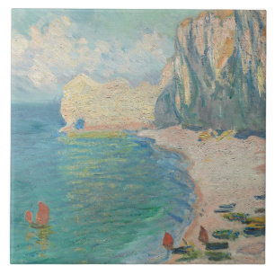 Claude Monet - Etretat - The Beach and the Falaise Tile
