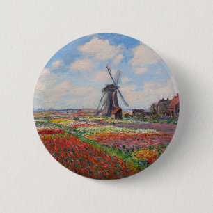 Claude Monet - Field of Tulips in Holland 6 Cm Round Badge