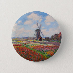 Claude Monet - Field of Tulips in Holland 6 Cm Round Badge