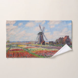 Claude Monet - Field of Tulips in Holland Bath Towel Set