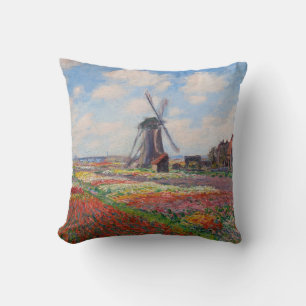 Claude Monet - Field of Tulips in Holland Cushion