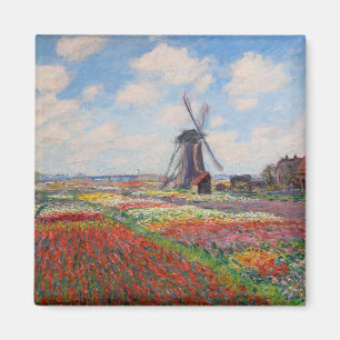 Claude Monet - Field of Tulips in Holland Magnet