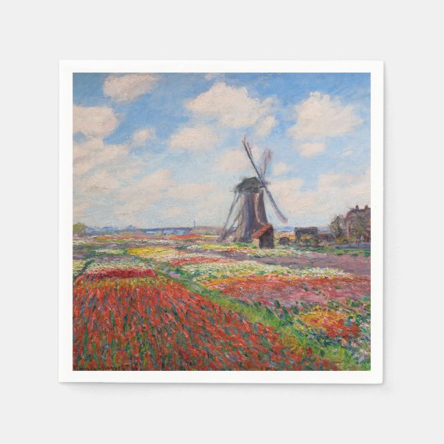 Claude Monet - Field of Tulips in Holland Napkin (Front)