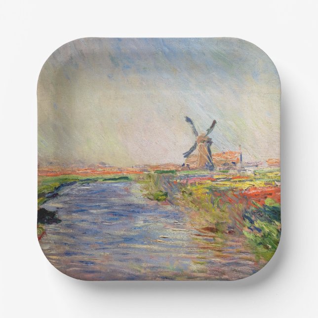 Claude Monet - Field of Tulips in Holland Paper Plate (Front)