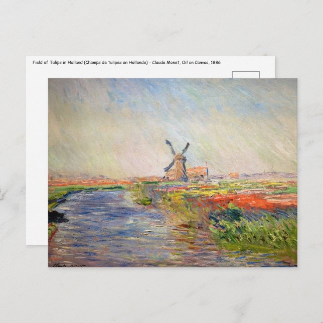 Claude Monet - Field of Tulips in Holland Postcard (Front/Back)
