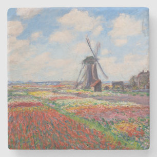 Claude Monet - Field of Tulips in Holland Stone Coaster