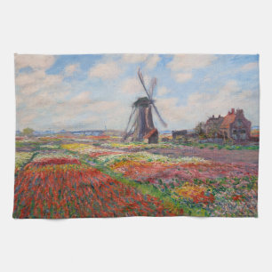 Claude Monet - Field of Tulips in Holland Tea Towel