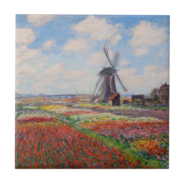 Claude Monet - Field of Tulips in Holland Tile (Front)