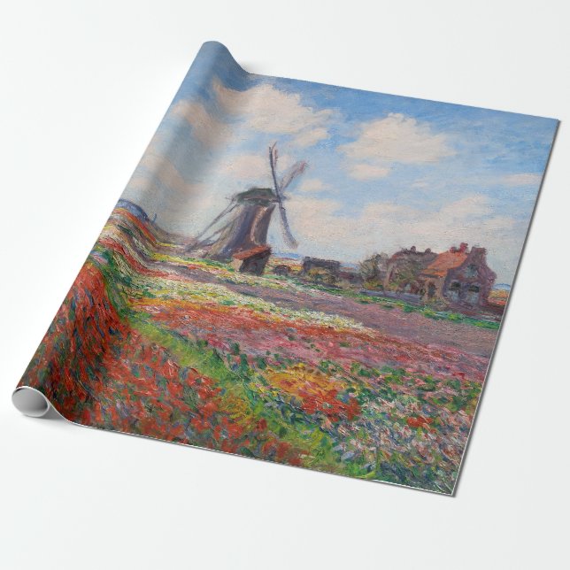 Claude Monet - Field of Tulips in Holland Wrapping Paper (Unrolled)