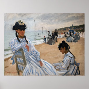 Claude Monet fine art - On the Beach at Trouville Poster