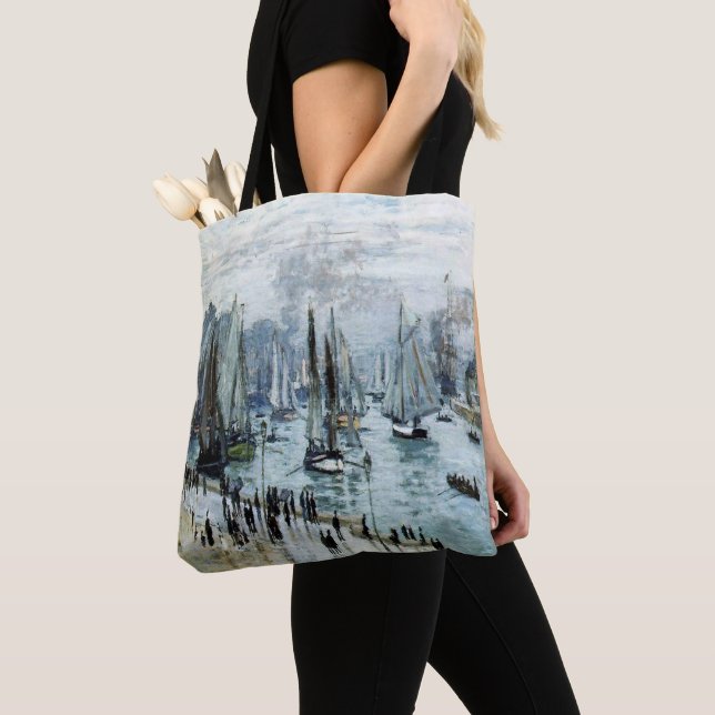 Claude Monet Fishing Boats Leaving the Harbour  Tote Bag (Close Up)