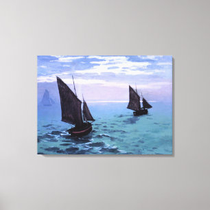 Claude Monet: Fishing Boats on their Way Canvas Print