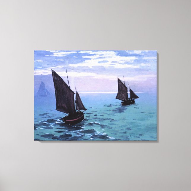 Claude Monet: Fishing Boats on their Way Canvas Print (Front)