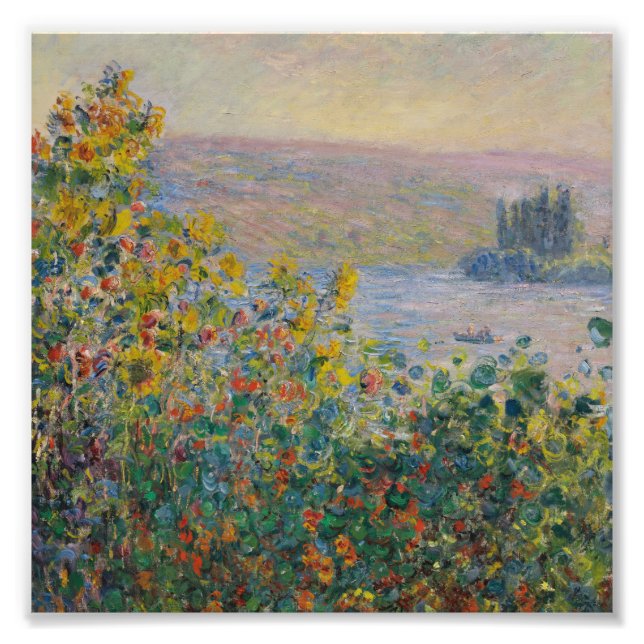 Claude Monet - Flower Beds At Vétheuil Photo Print (Front)