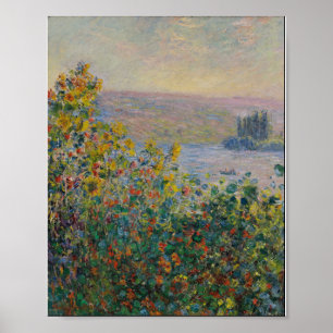 Claude Monet - Flower Beds At Vetheuil Poster