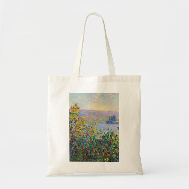 Claude Monet Flower Beds at Vetheuil Tote Bag (Front)