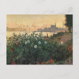 Claude Monet - Flowered Riverbank, Argenteuil Postcard