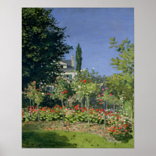 Claude Monet Flowering Garden at Sainte-Adresse Poster