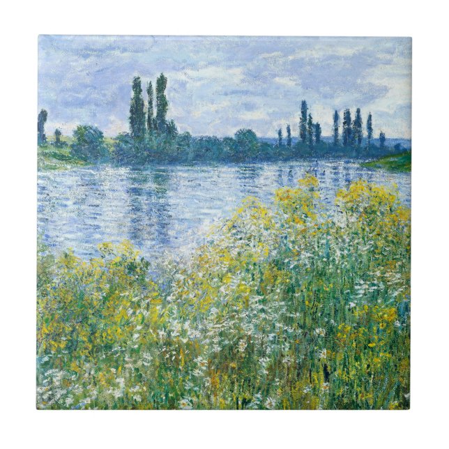 Claude Monet - Flowers on the Banks Tile (Front)