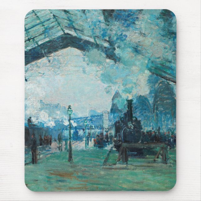 Claude Monet French Train Railroad Travel Art Mouse Mat (Front)