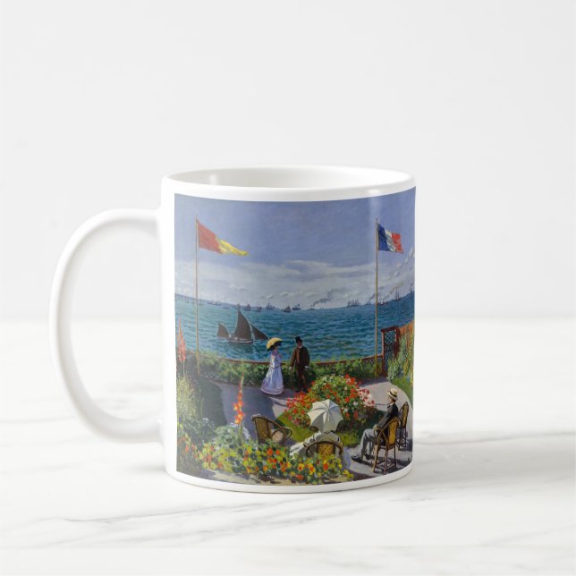 Claude Monet - Garden at Sainte-Adresse Coffee Mug (Left)