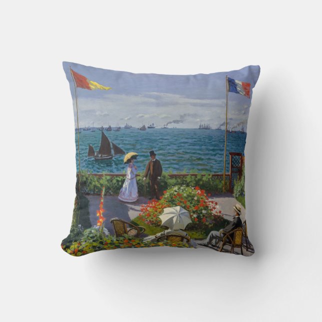 Claude Monet - Garden at Sainte-Adresse Cushion (Front)