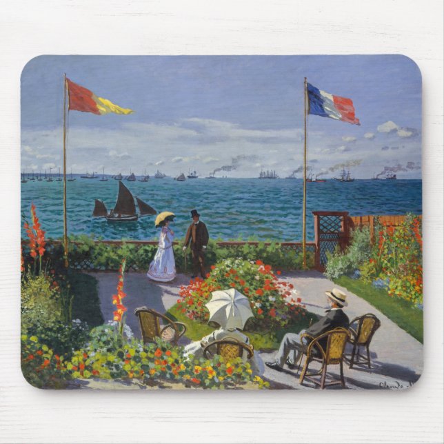 Claude Monet - Garden at Sainte-Adresse Mouse Mat (Front)