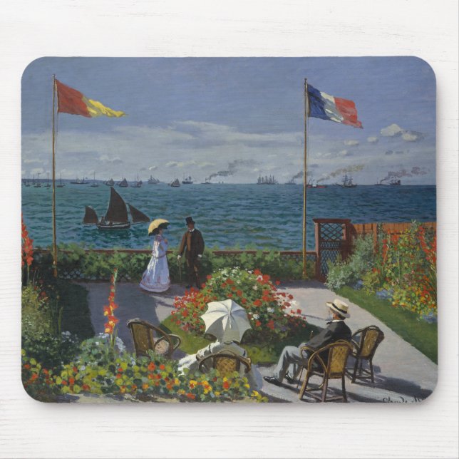 Claude Monet - Garden at Sainte-Adresse Mouse Mat (Front)