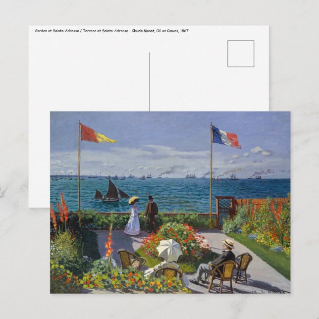 Claude Monet - Garden at Sainte-Adresse Postcard (Front/Back)