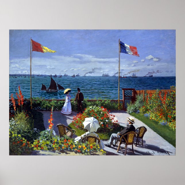 Claude Monet Garden at Sainte-Adresse Poster (Front)