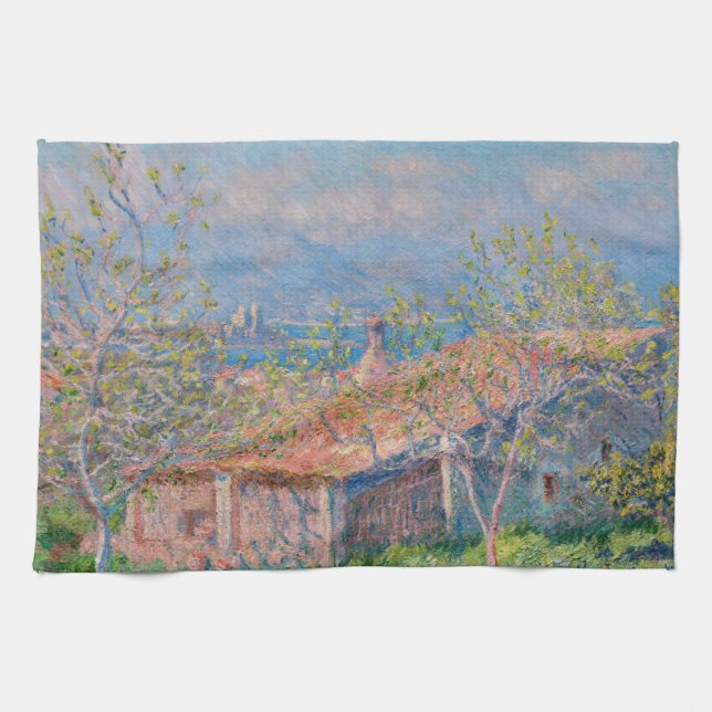 Claude Monet - Gardener's House at Antibes Tea Towel (Horizontal)