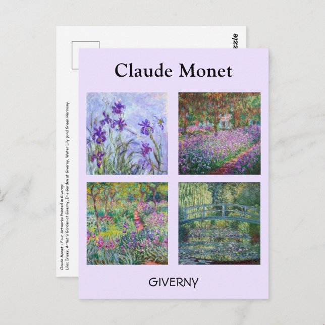 Claude Monet - Giverny Masterpieces Selection Postcard (Front/Back)