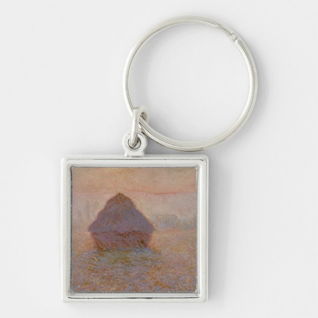 Claude Monet | Grainstack, Sun in the Mist Key Ring (Front)