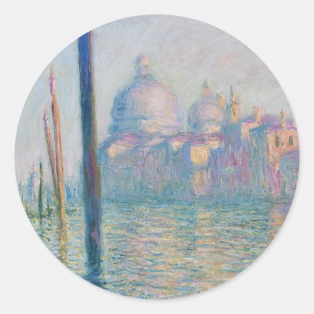 Claude Monet Grand Canal Venice Italy Travel Classic Round Sticker (Front)
