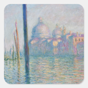 Claude Monet Grand Canal Venice Italy Travel Square Sticker