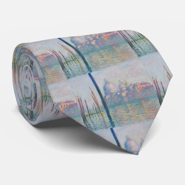 Claude Monet Grand Canal Venice Italy Travel Tie (Rolled)