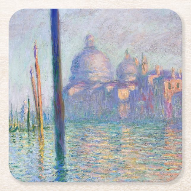 Claude Monet - Grand Canal, Venice Square Paper Coaster (Front)