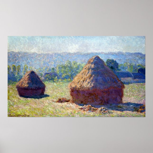 Claude Monet Haystack, End of the Summer Poster (Front)