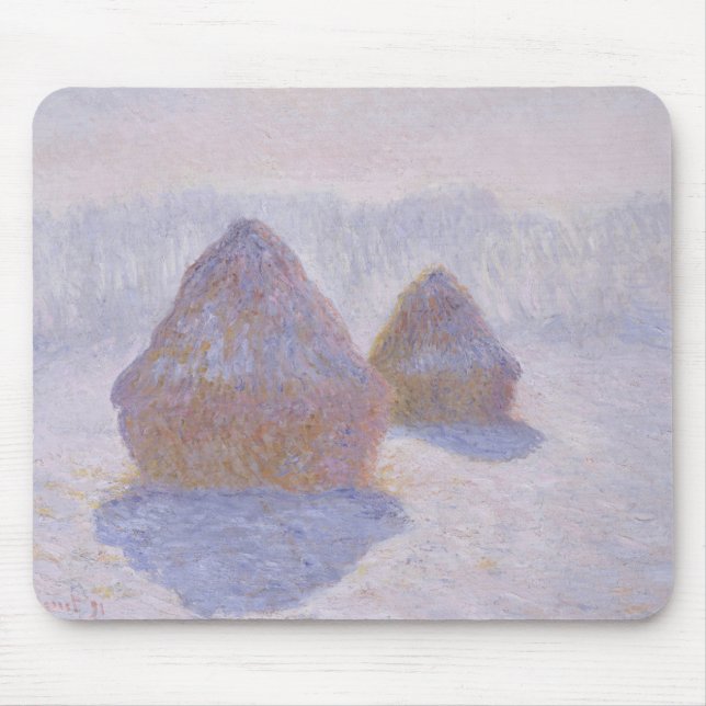 Claude Monet | Haystacks Effect of Snow and Sun Mouse Mat (Front)