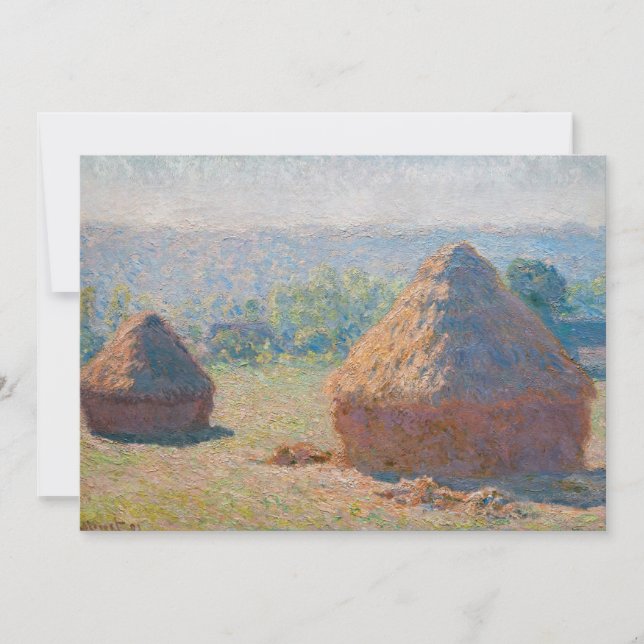 Claude Monet - Haystacks, end of Summer Invitation (Front)