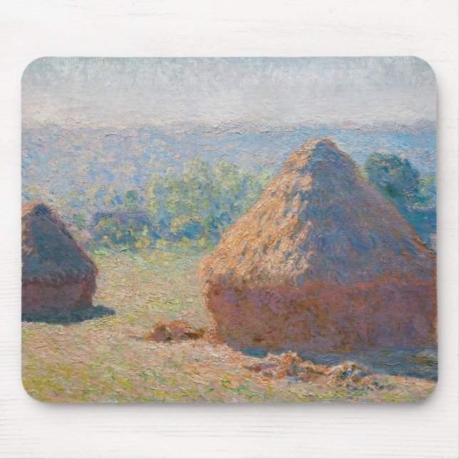 Claude Monet - Haystacks, end of Summer Mouse Mat (Front)