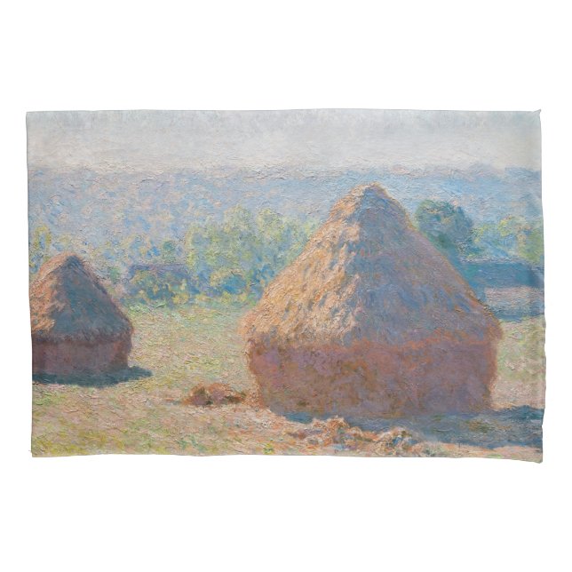 Claude Monet - Haystacks, end of Summer Pillowcase (Front)