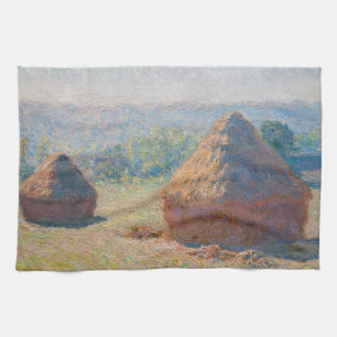 Claude Monet - Haystacks, end of Summer Tea Towel