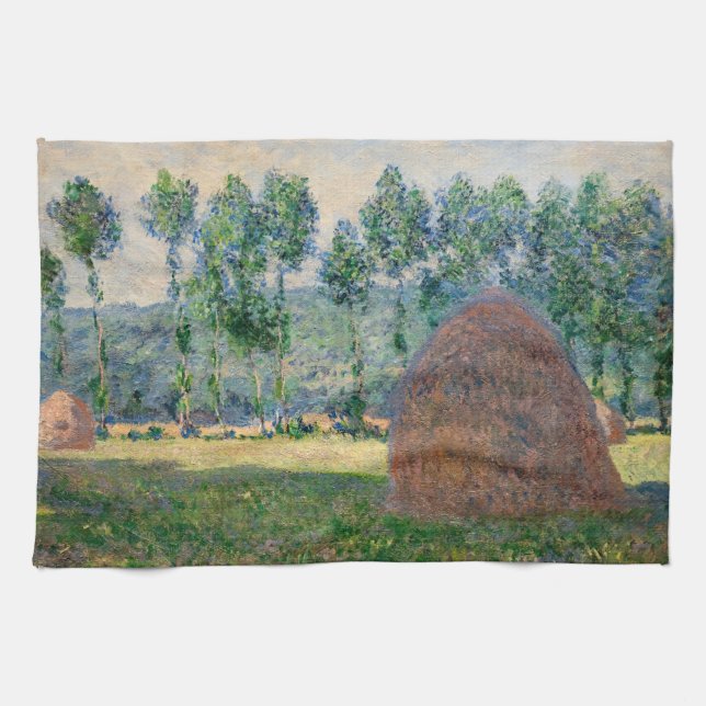 Claude Monet - Haystacks near Giverny Tea Towel (Horizontal)