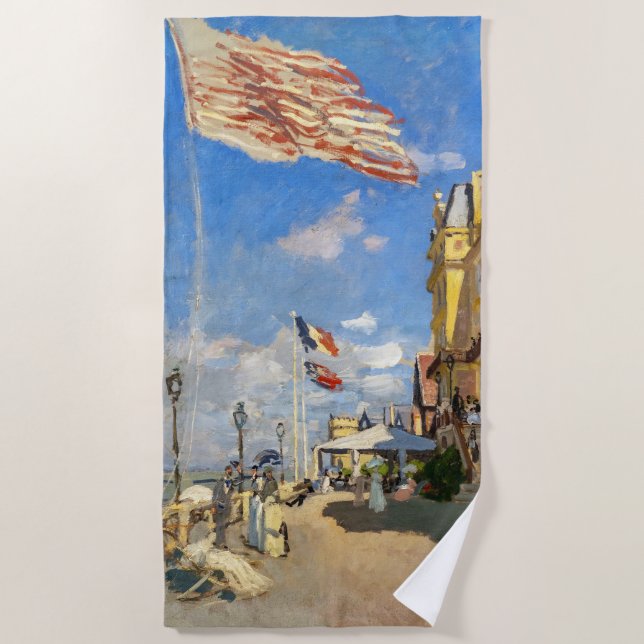Claude Monet - Hotel des Roches Noires, Trouville Beach Towel (Front)