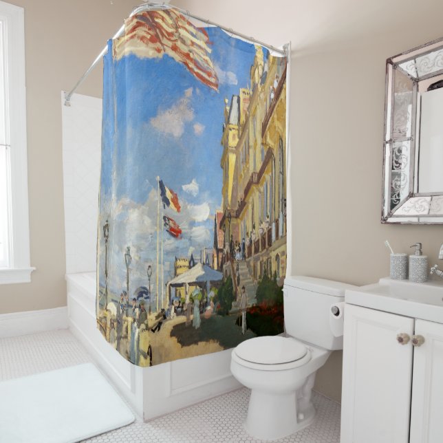 Claude Monet - Hotel des Roches Noires, Trouville Shower Curtain (In Situ)
