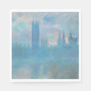 Claude Monet Houses of Parliament London. Blue Napkin