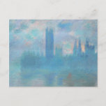 Claude Monet. Houses of Parliament London. Blue Postcard<br><div class="desc">Claude Monet "Houses of Parliament,  London" postcard.</div>